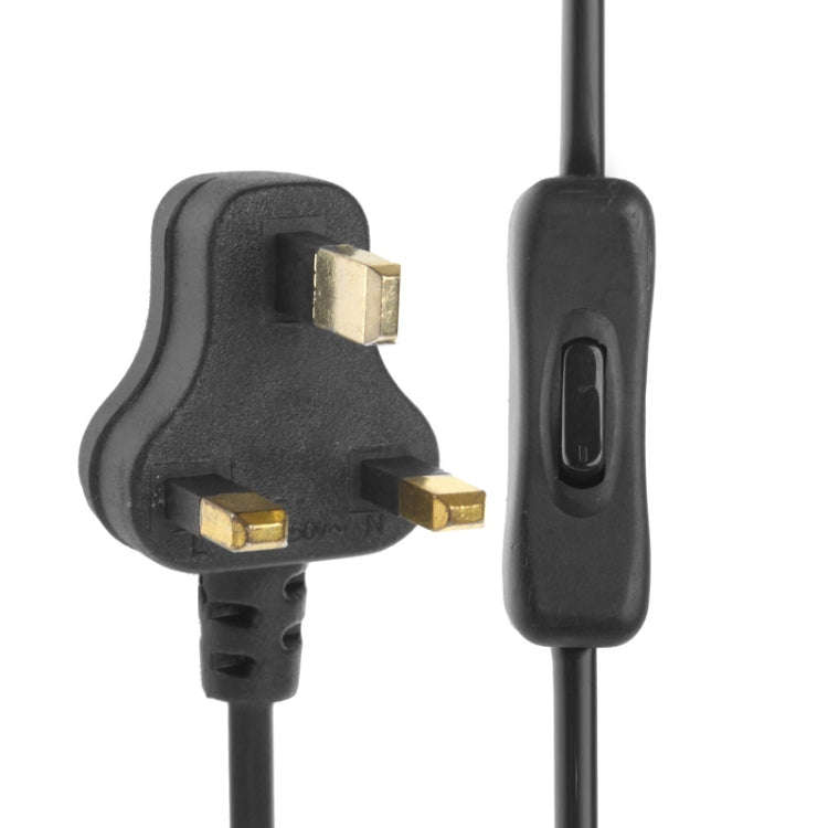 2 Prong Style UK Plug AC Power Cord with 304 Switch, Length: 1.2m(Black)