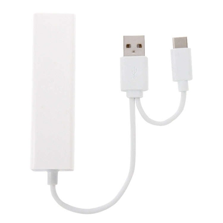 USB-C / Type-C 3.1 to 3 Ports USB HUB + Ethernert Adapter, For Galaxy S8 & S8 + / LG G6 / Huawei ...