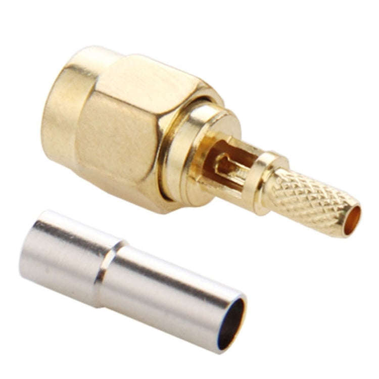 10 PCS Gold Plated Crimp SMA Male Straight Connector Adapter for RG174 / RG188 / RG316 / LMR100 C...