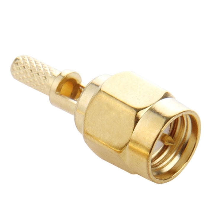 10 PCS Gold Plated Crimp SMA Male Straight Connector Adapter for RG174 / RG188 / RG316 / LMR100 C...