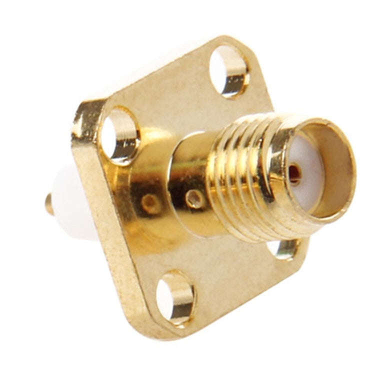 10 PCS Gold Plated SMA Female 4 Holes Chassis Panel Mount Extended Dielectric Solder Connector Ad...