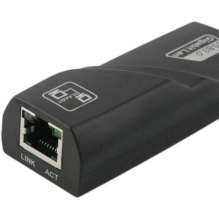 USB 3.0 10 / 100 / 1000Mbps Ethernet Adapter for Laptops, Plug and play(Black)