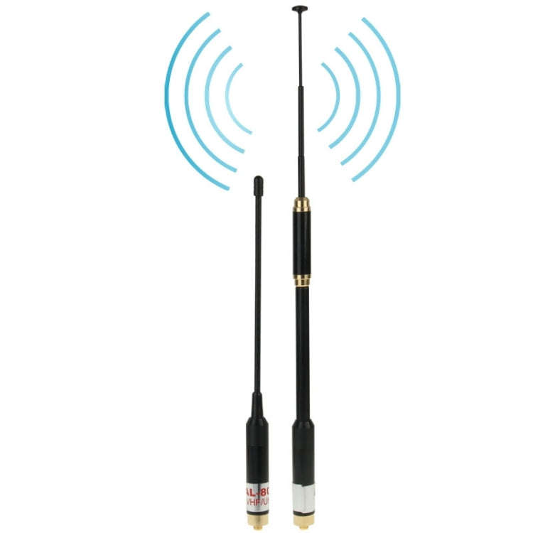 AL-800 Dual Band 144/430MHz High Gain SMA-F Telescopic Handheld Radio Dual Antenna for Walkie Tal...
