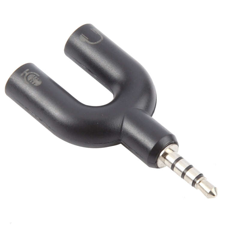 3.5mm Stereo Male to 3.5mm Headphone & Mic Female Splitter Adapter(Black)