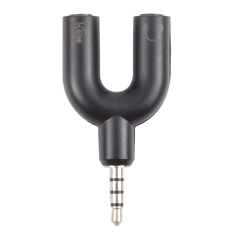 3.5mm Stereo Male to 3.5mm Headphone & Mic Female Splitter Adapter(Black)