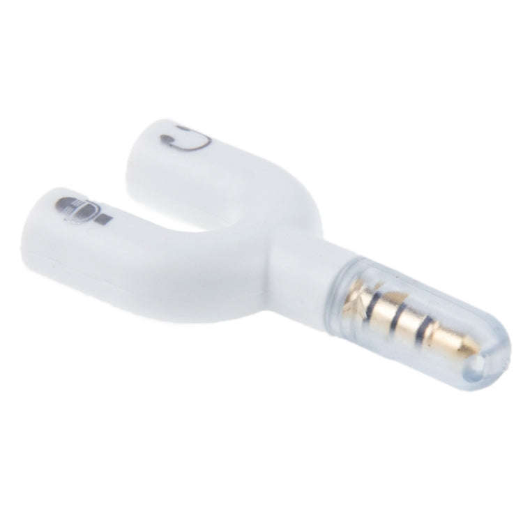 3.5mm Stereo Male to 3.5mm Headphone & Mic Female Splitter Adapter(White)