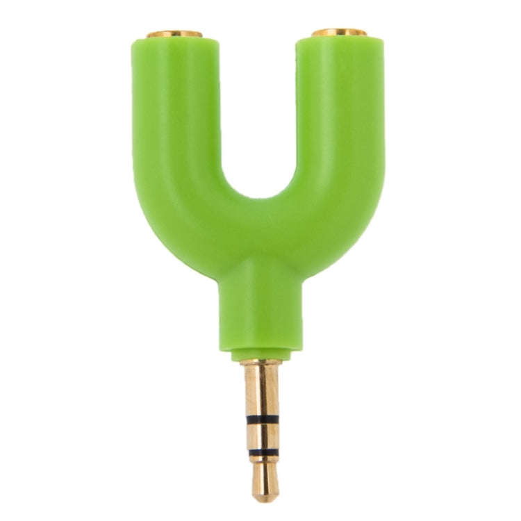 3.5mm Stereo Male to Dual 3.5mm Stereo Female Splitter Adapter(Green)