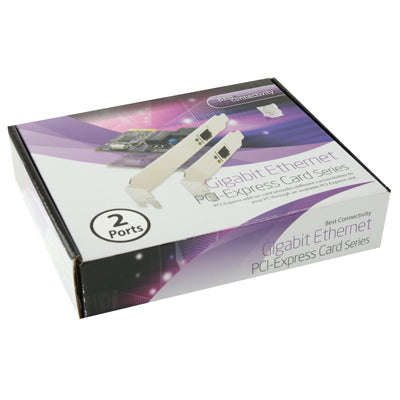PCI-Express Dual Gigabit Ethernet Controller Card Adapter 2 Port RJ45 10/100/1000 BASE-T (IO-PCE8...