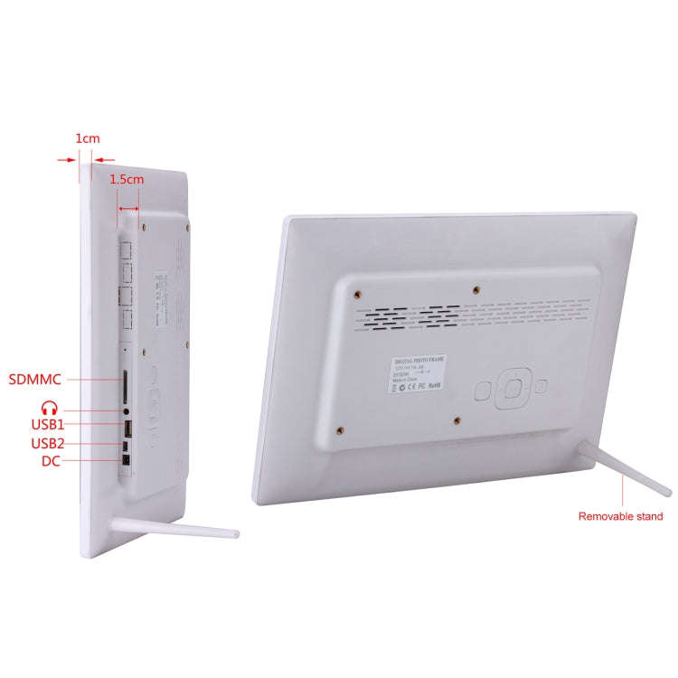 12.1 inch Digital Photo Frame with Holder & Remote Control, Allwinner F16 Program, Support SD /  ...