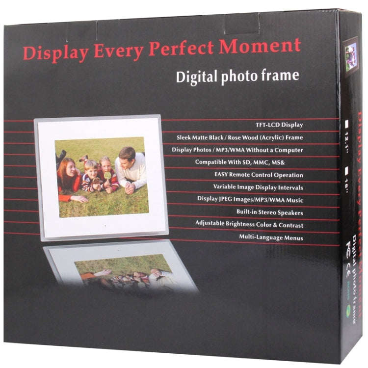 12 inch LED Display Multi-media Digital Photo Frame with Holder & Music & Movie Player, Support U...