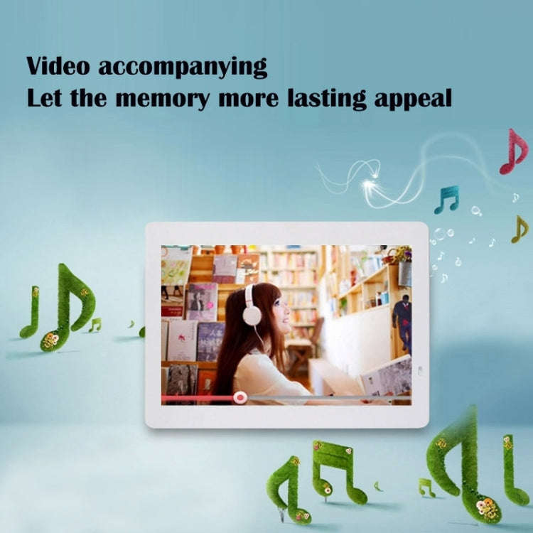 14 inch LED Display Multi-media Digital Photo Frame with Holder & Music & Movie Player, Support U...