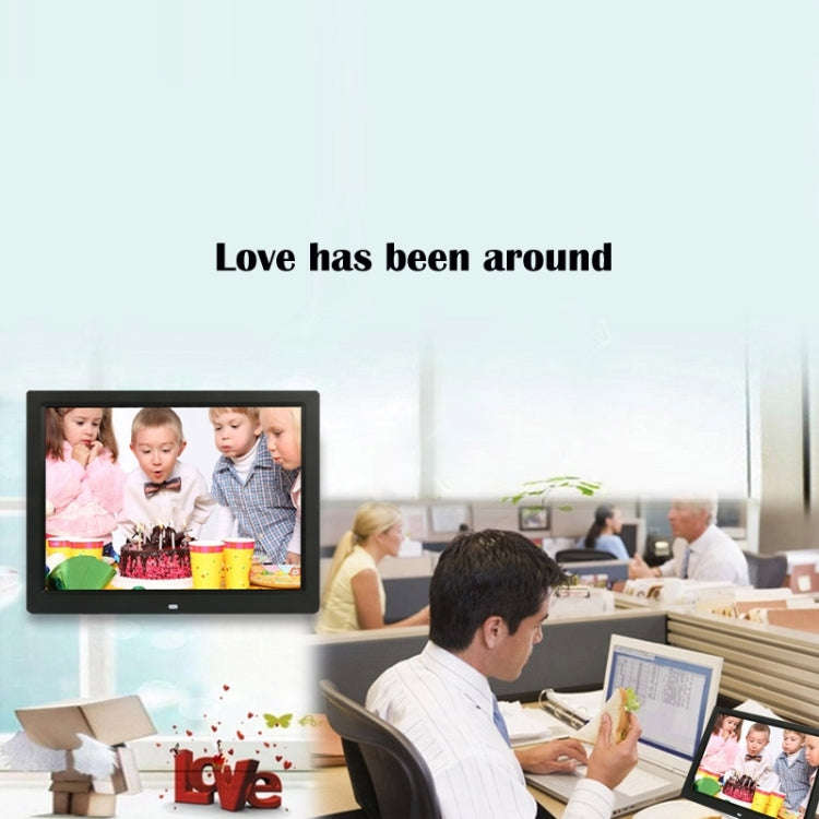 14 inch LED Display Multi-media Digital Photo Frame with Holder & Music & Movie Player, Support U...