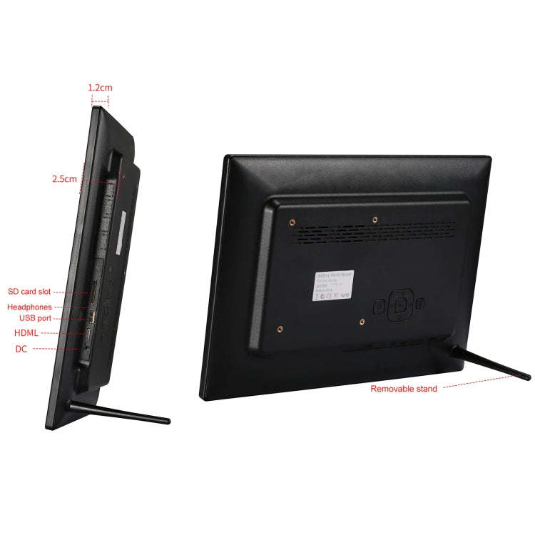 13 inch LED Digital Photo Frame with Remote Control, MP3 / MP4 / Movie Player, Support USB / SD C...