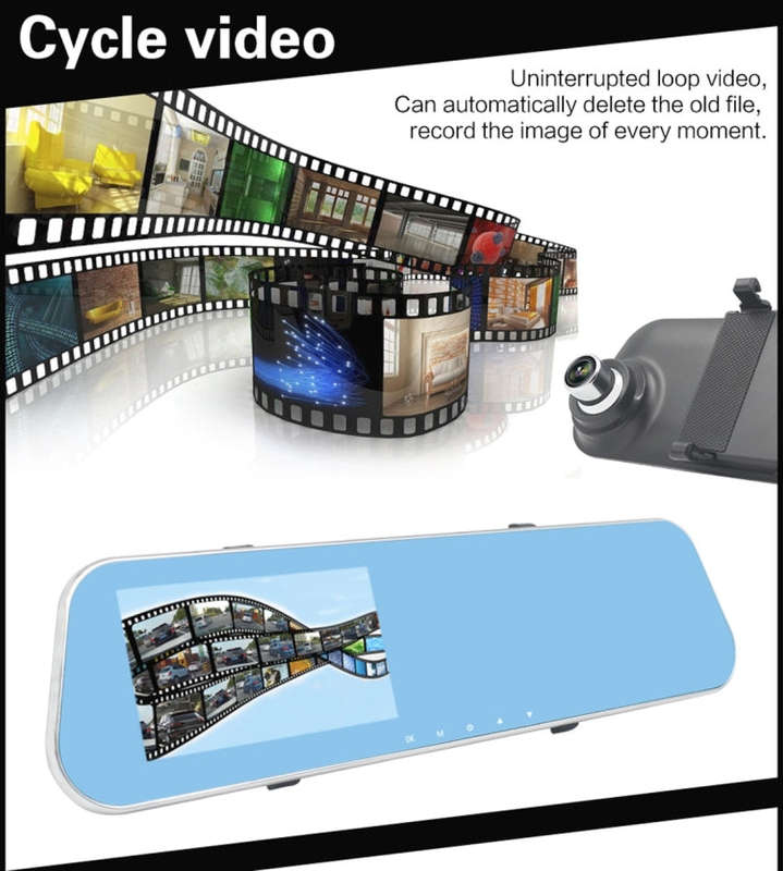 Full HD 1080P 4.3 inch Screen Display Dual Camera Vehicle DVR, 140 Degree Wide Angle Viewing, Sup...