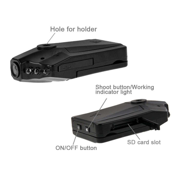 2.5 inch Screen High Definition Video Recorder, 6 LED Light, AVI Video Format, Support SD Card, L...