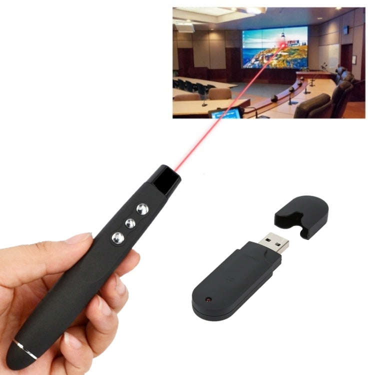 PP-1000 Multimedia Presentation Remote PowerPoint Clicker 2.4GHz RF Laser Pointer with USB Receiv...