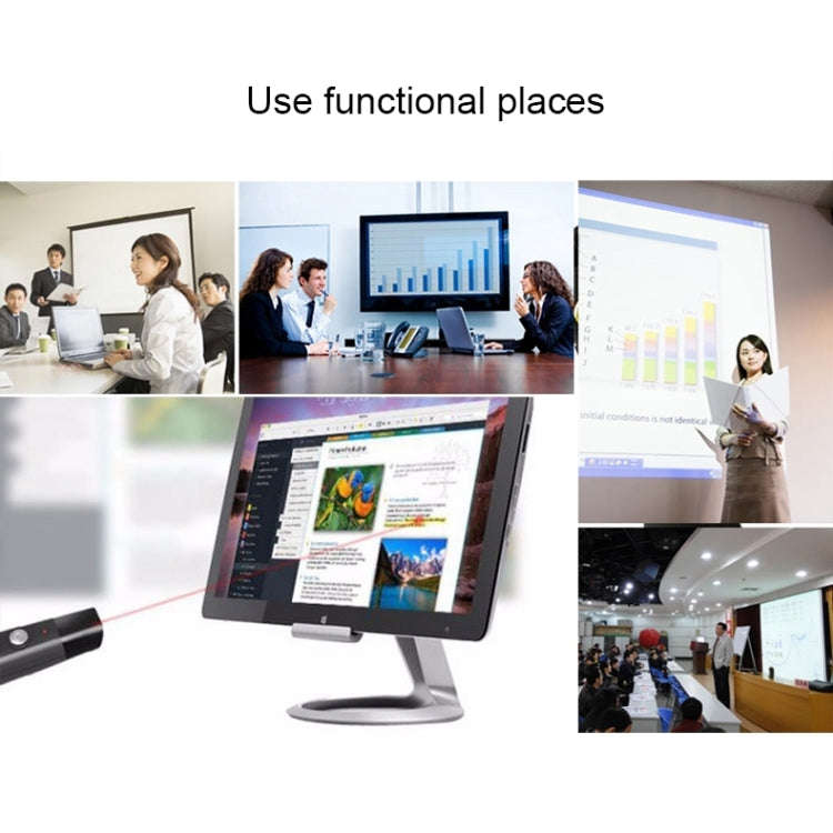 PP-1000 Multimedia Presentation Remote PowerPoint Clicker 2.4GHz RF Laser Pointer with USB Receiv...