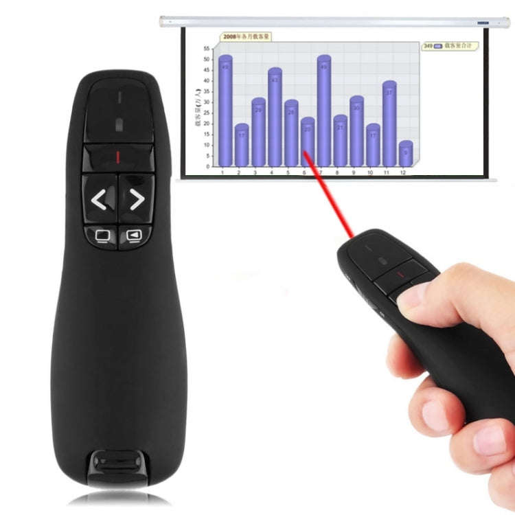 Multimedia Presenter with Laser Pointer & USB Receiver for Projector / PC / Laptop, Control Dista...