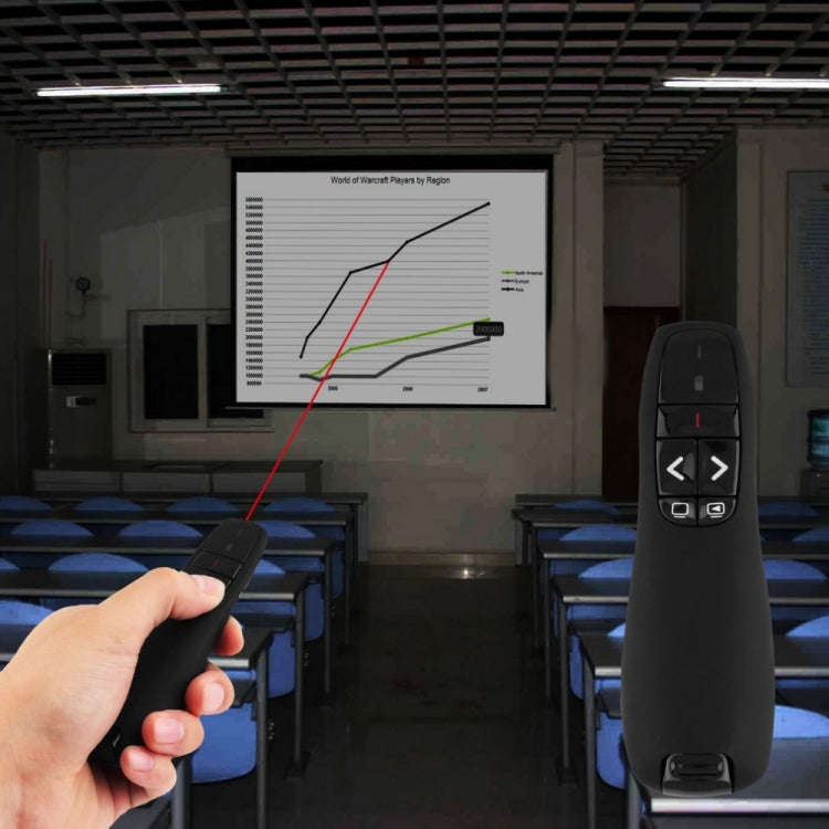 Multimedia Presenter with Laser Pointer & USB Receiver for Projector / PC / Laptop, Control Dista...