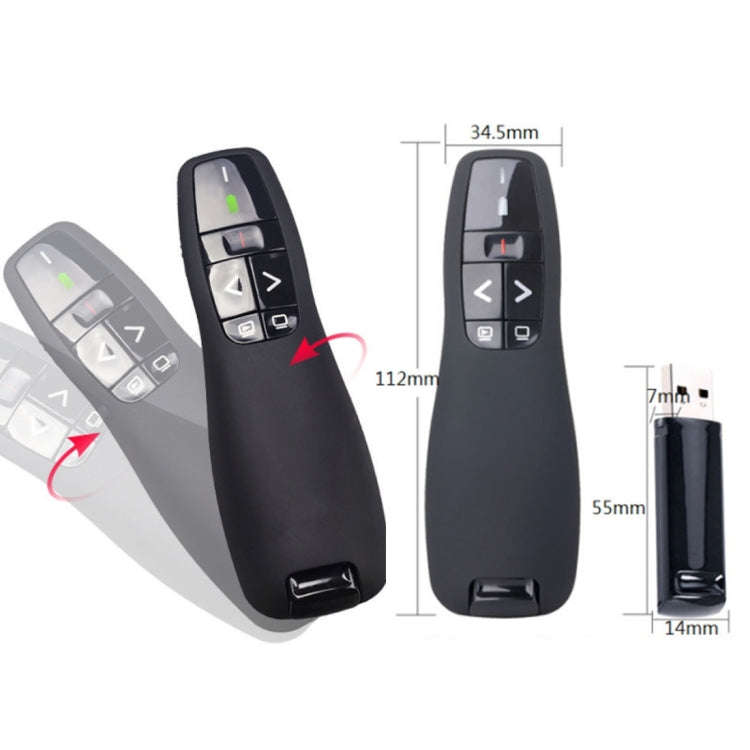 Multimedia Presenter with Laser Pointer & USB Receiver for Projector / PC / Laptop, Control Dista...