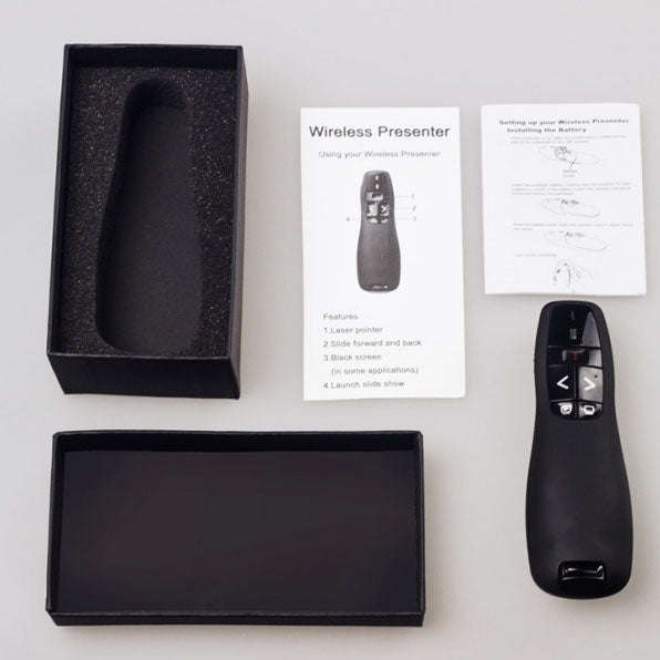 Multimedia Presenter with Laser Pointer & USB Receiver for Projector / PC / Laptop, Control Dista...