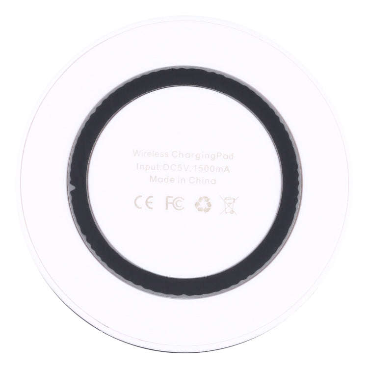 Universal QI Standard Round Wireless Charging Pad (White + Black)