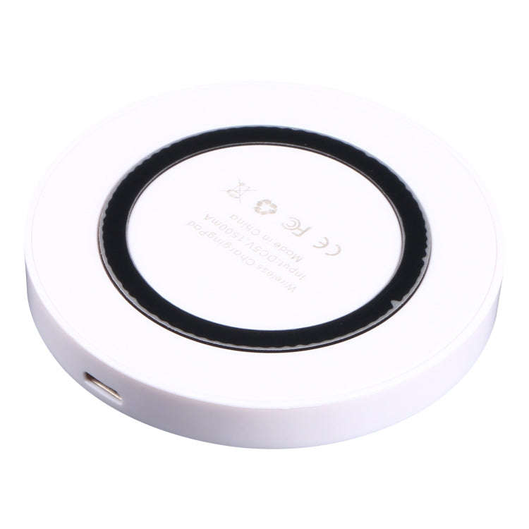 Universal QI Standard Round Wireless Charging Pad (White + Black)