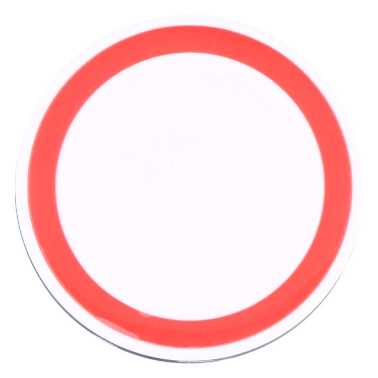 Universal QI Standard Round Wireless Charging Pad (White + Red)