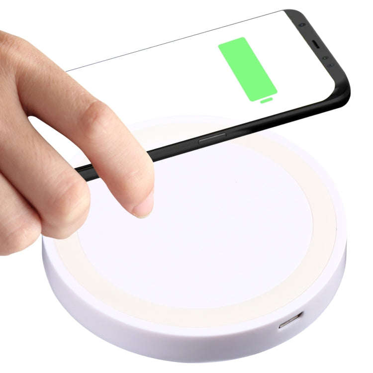 5W Universal QI Standard Round Wireless Charging Pad(White)