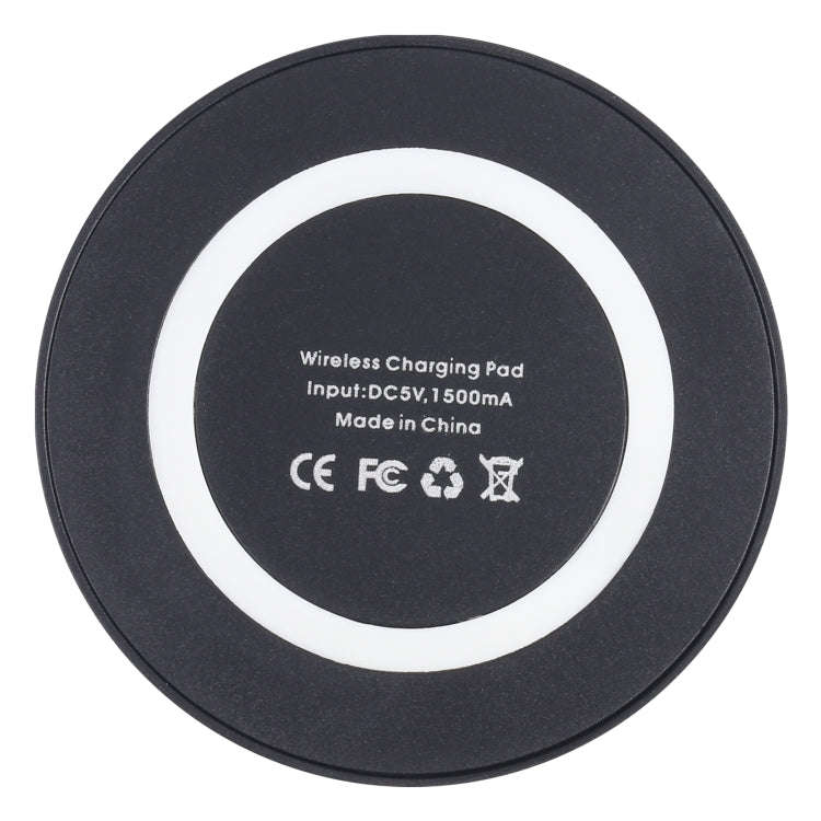 5W Universal QI Standard Round Wireless Charging Pad (Black + White)