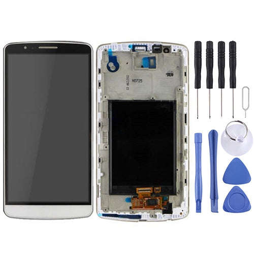 LCD Display + Touch Panel with Frame for LG G3 / D850 / D851 / D855 / VS985(White)