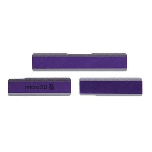SIM Card Cap + USB Data Charging Port Cover + Micro SD Card Cap Dustproof Block Set for Sony Xper...