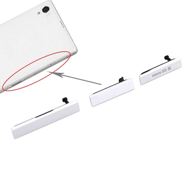 SIM Card Cap + USB Data Charging Port Cover + Micro SD Card Cap Dustproof Block Set for Sony Xper...