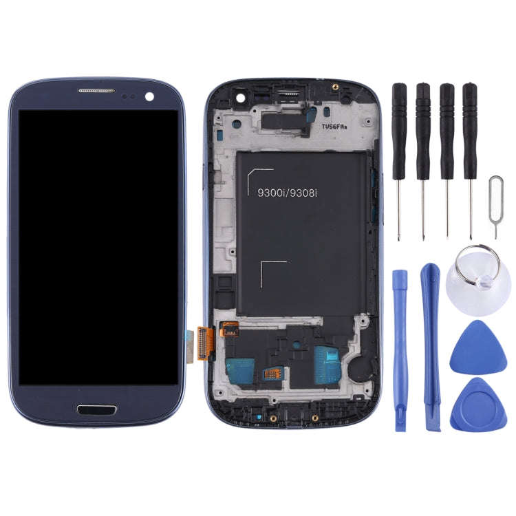 Original Super AMOLED LCD Screen for Samsung Galaxy SIII / i9300 Digitizer Full Assembly with Fra...