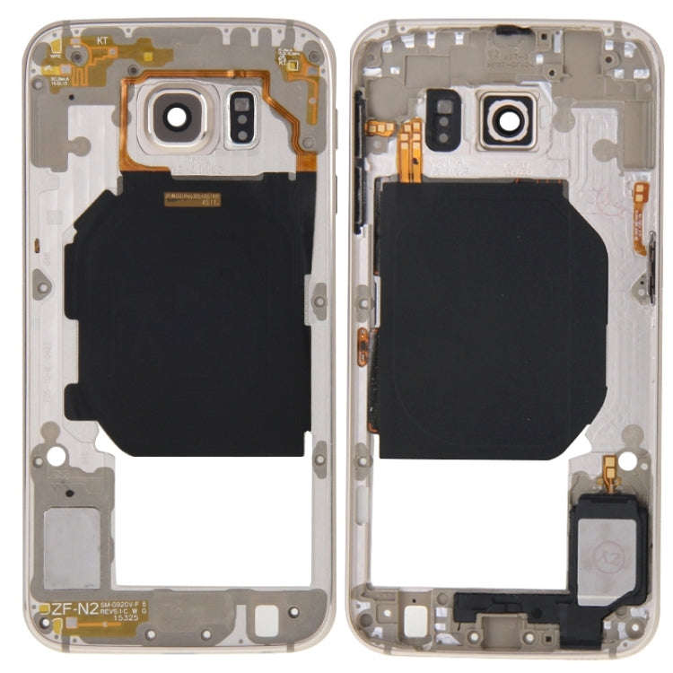 For Galaxy S6 / G920F Back Plate Housing Camera Lens Panel  with Side Keys and Speaker Ringer Buz...