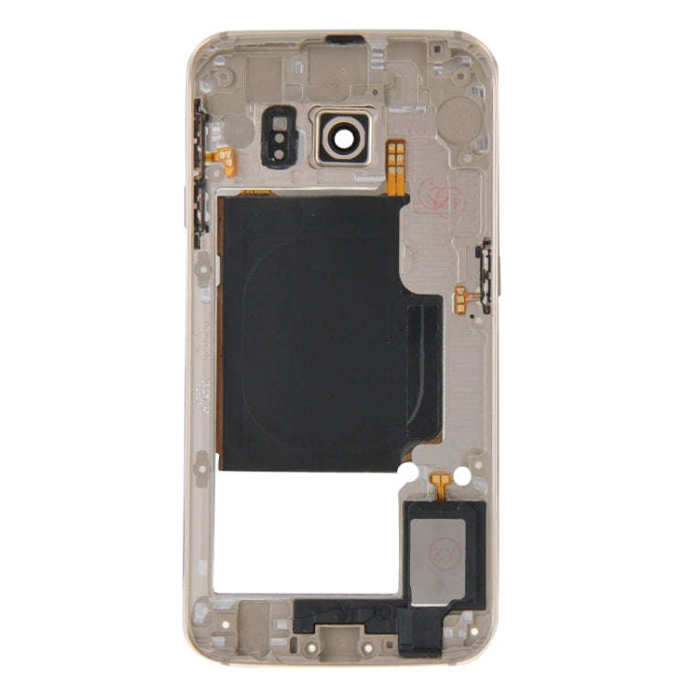 For Galaxy S6 Edge / G925 Back Plate Housing Camera Lens Panel with Side Keys and Speaker Ringer ...