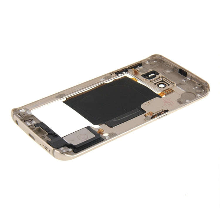 For Galaxy S6 Edge / G925 Back Plate Housing Camera Lens Panel with Side Keys and Speaker Ringer ...
