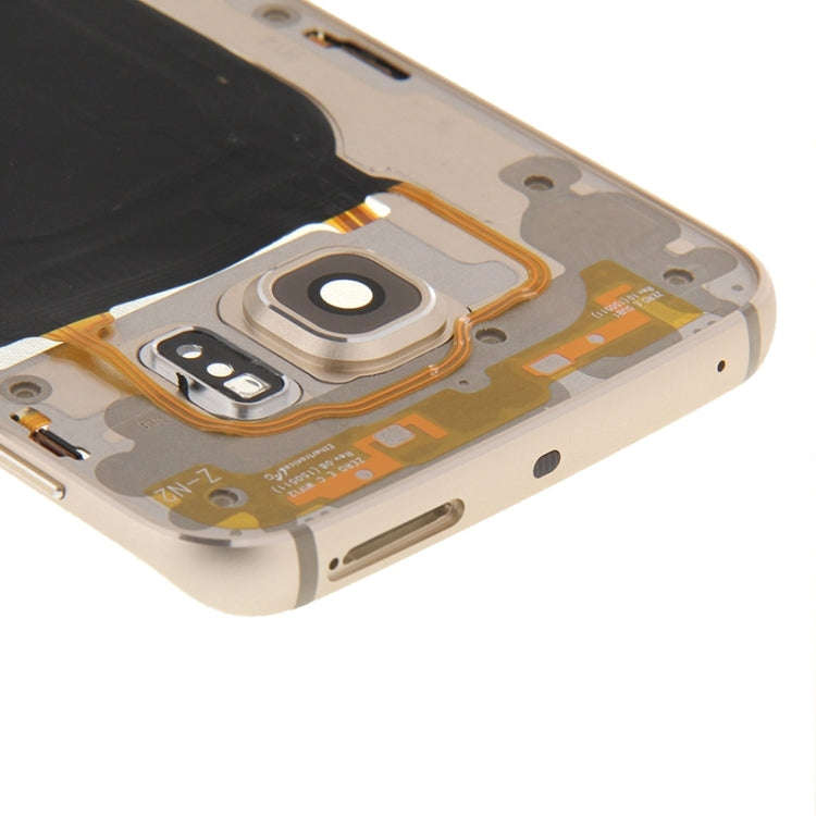 For Galaxy S6 Edge / G925 Back Plate Housing Camera Lens Panel with Side Keys and Speaker Ringer ...