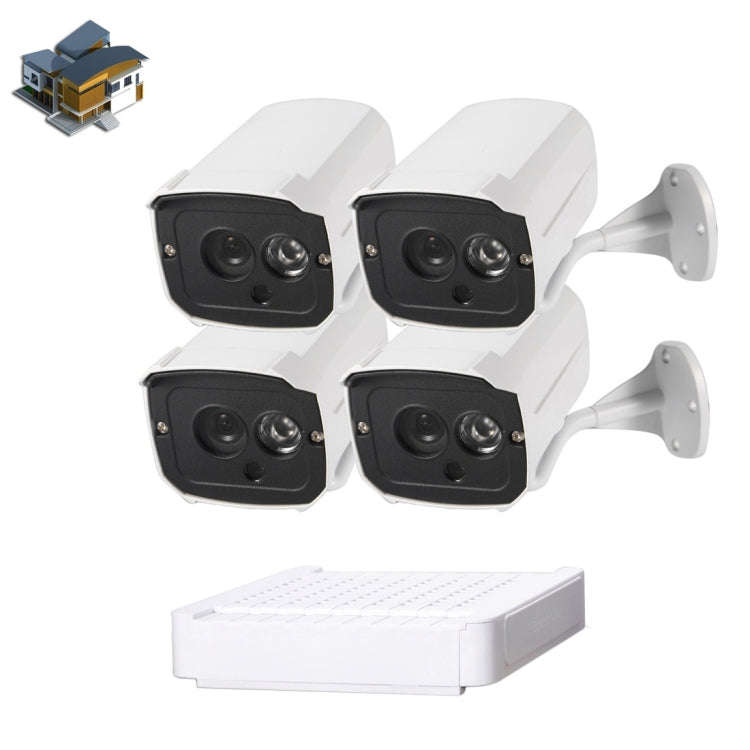 N4B7-Mini/L 4 Ch 720P 1.0 Mega Pixel IP Camera NVR Kit, Support Night Vision / Motion Detection, ...