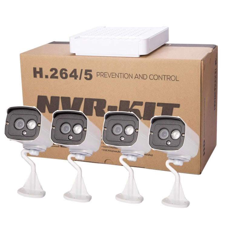 N4B7-Mini/L 4 Ch 720P 1.0 Mega Pixel IP Camera NVR Kit, Support Night Vision / Motion Detection, ...