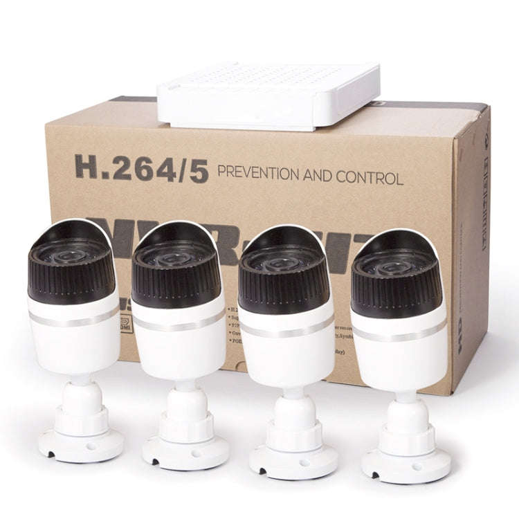 N4B-Mini/L 4 Ch 720P 1.0 Mega Pixel IP Camera NVR Kit, Support Night Vision / Motion Detection, I...