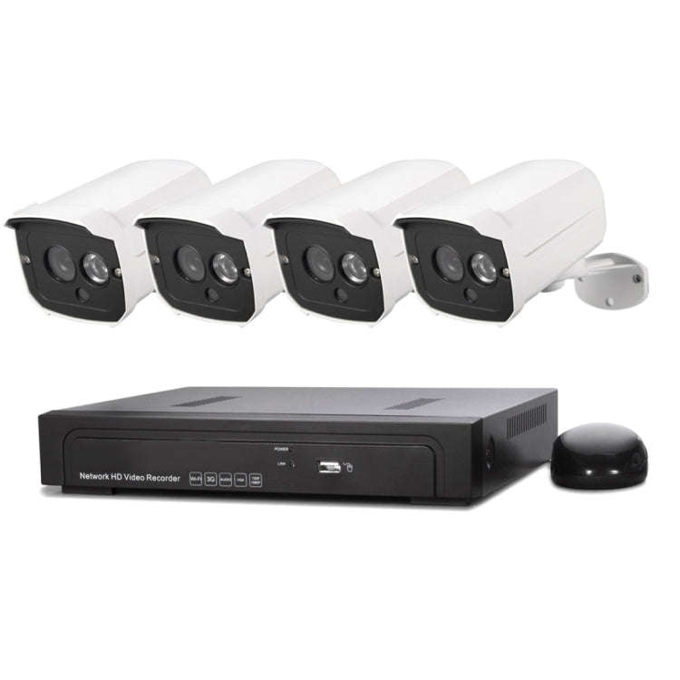 N4B7MPoe 4Ch 720P P2P ONVIF 1.0 Mega Pixel IP Camera NVR Kit, Support Night Vision / Motion Detec...