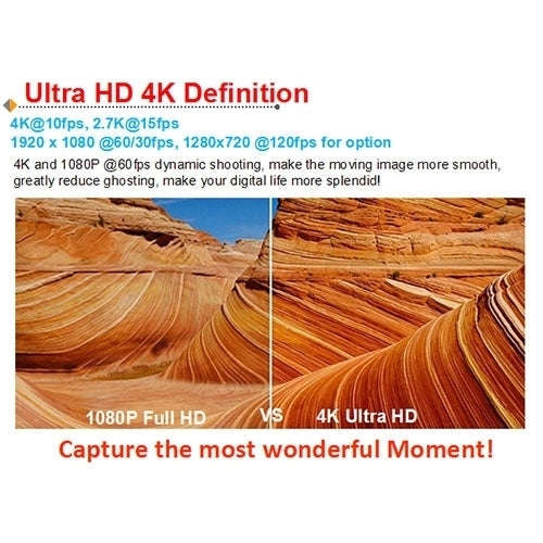 H9 4K Ultra HD1080P 12MP 2 inch LCD Screen WiFi Sports Camera, 170 Degrees Wide Angle Lens, 30m W...