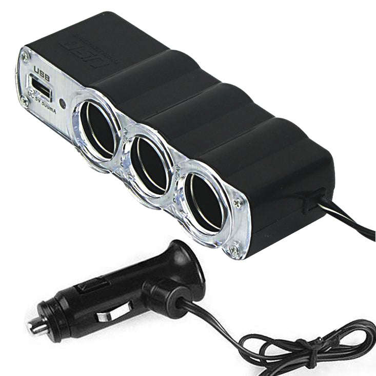 12V / 24V USB Charger Supply & Triple Socket