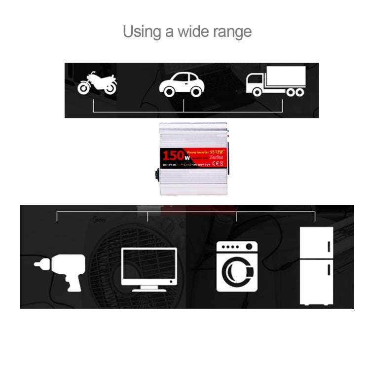 SUVPR DY-8102 150W DC 12V to AC 220V Car Power Inverter with 500mA USB Port & Universal Power Socket