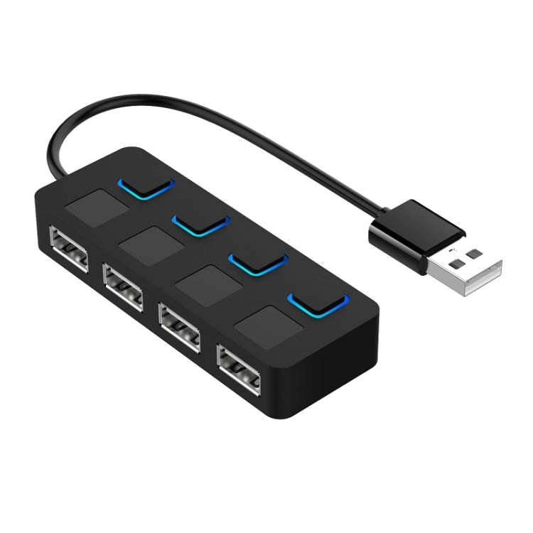 4 Ports USB 2.0 HUB with 4 Switch(Black)