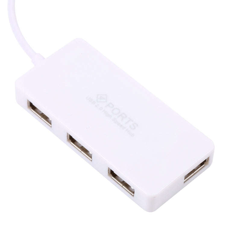 4 Ports USB 2.0 HUB, Plug and Play, White(White)