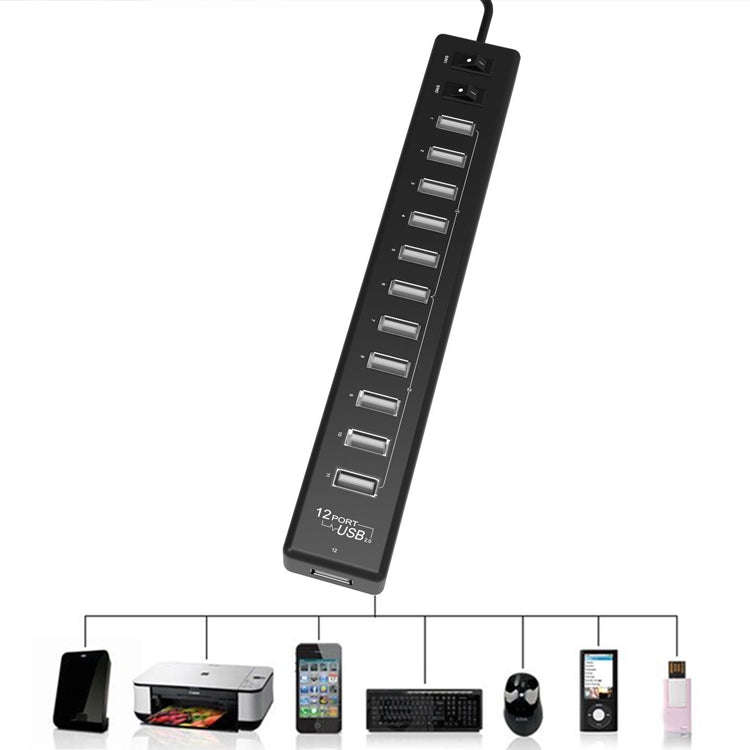 12-Port USB 2.0 HUBSuitable for Notebook / Netbook(Black)