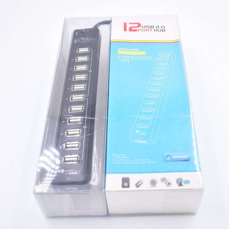 12-Port USB 2.0 HUBSuitable for Notebook / Netbook(Black)