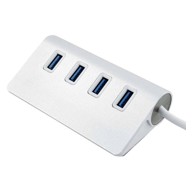 High Speed 5Gbps 4 Ports USB 3.0 HUB Portable Aluminum USB Splitter, Support 2TB(Silver)